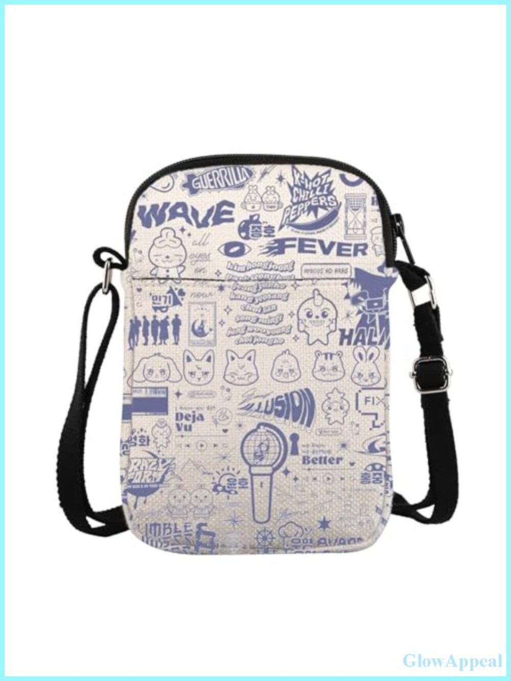 Waterproof Polyester Kpop Crossbody Bag Concert Messenger Shoulder Bag